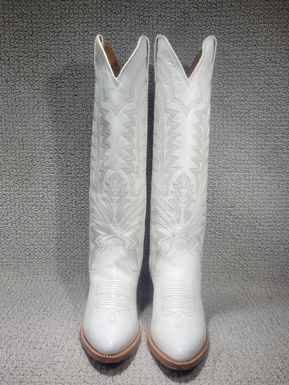 Tecovas The Abby Women's US Size 8.5B Snow Cowhide Leather Cowgirl Boots - Picture 2 of 10